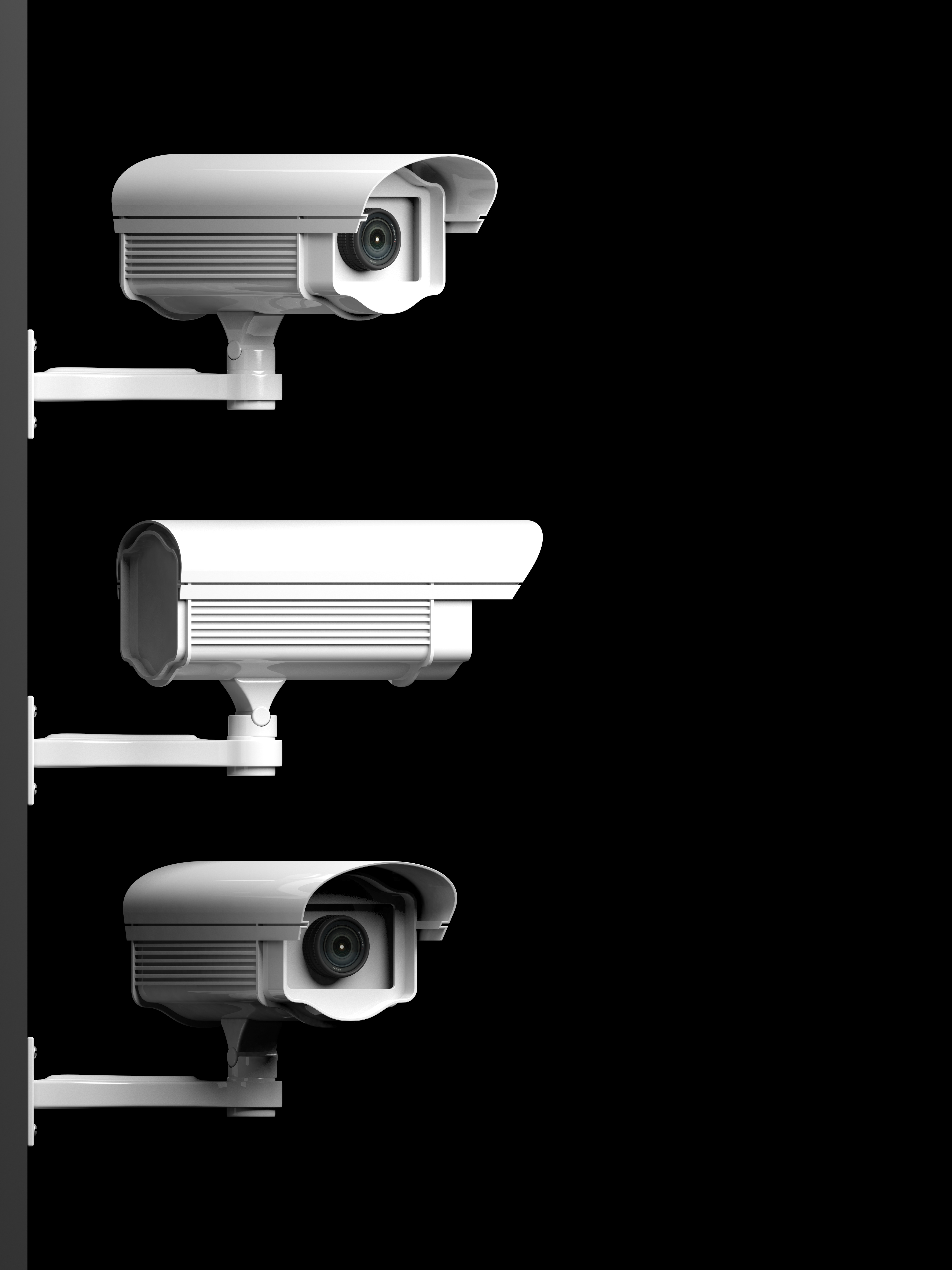 Technician installing CCTV system
